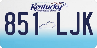 KY license plate 851LJK