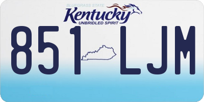 KY license plate 851LJM