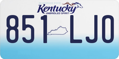 KY license plate 851LJO