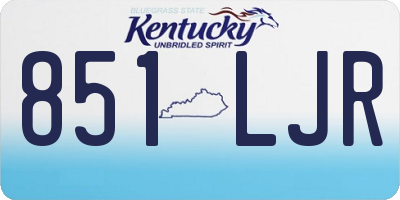 KY license plate 851LJR