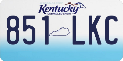 KY license plate 851LKC