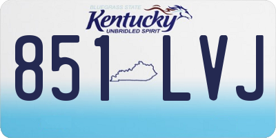 KY license plate 851LVJ