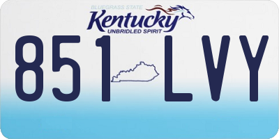 KY license plate 851LVY