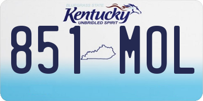 KY license plate 851MOL