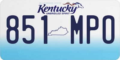 KY license plate 851MPO