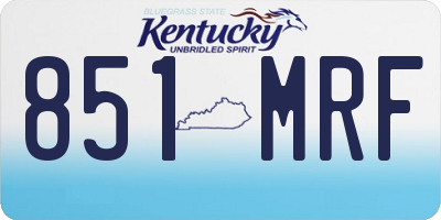 KY license plate 851MRF