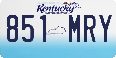 KY license plate 851MRY