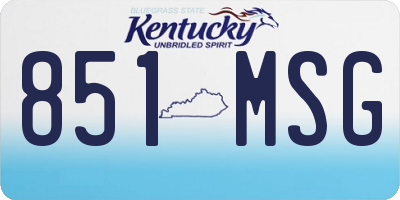 KY license plate 851MSG