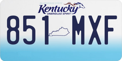 KY license plate 851MXF
