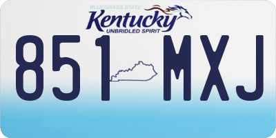 KY license plate 851MXJ