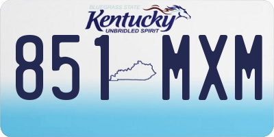 KY license plate 851MXM