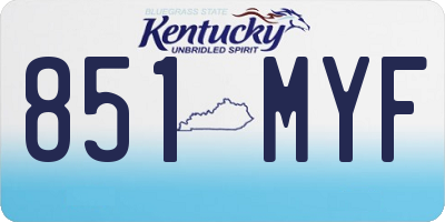 KY license plate 851MYF