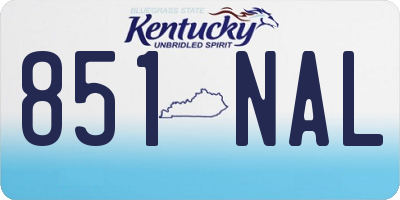 KY license plate 851NAL