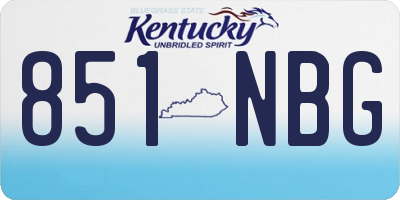 KY license plate 851NBG