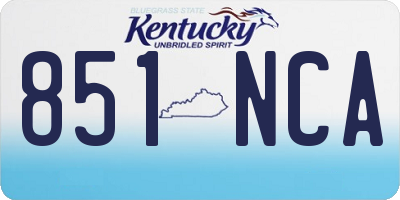 KY license plate 851NCA