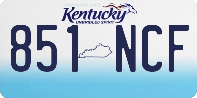 KY license plate 851NCF