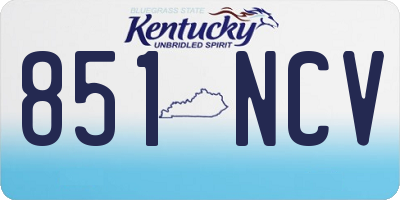 KY license plate 851NCV