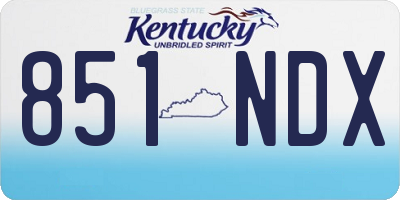 KY license plate 851NDX
