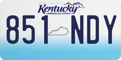 KY license plate 851NDY