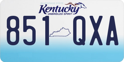 KY license plate 851QXA