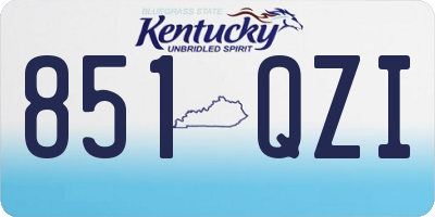 KY license plate 851QZI