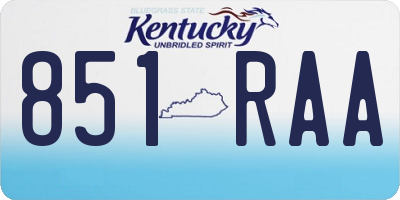 KY license plate 851RAA