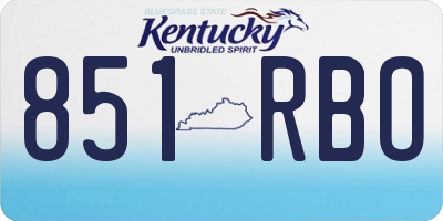 KY license plate 851RBO