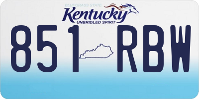 KY license plate 851RBW