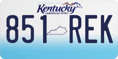 KY license plate 851REK