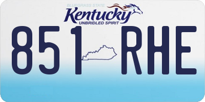 KY license plate 851RHE