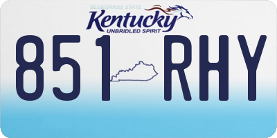 KY license plate 851RHY