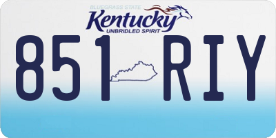KY license plate 851RIY