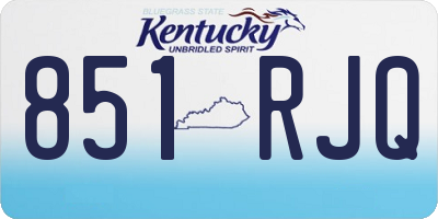KY license plate 851RJQ