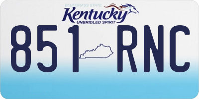 KY license plate 851RNC