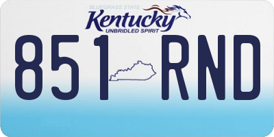 KY license plate 851RND
