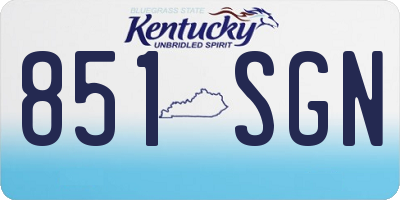 KY license plate 851SGN