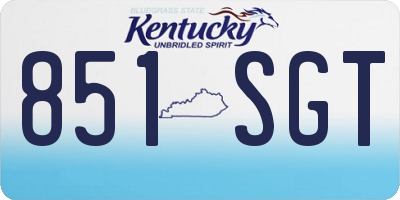 KY license plate 851SGT