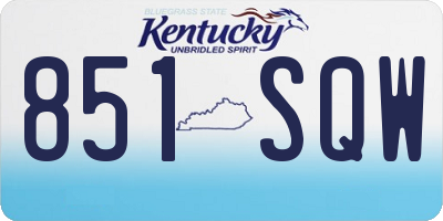 KY license plate 851SQW