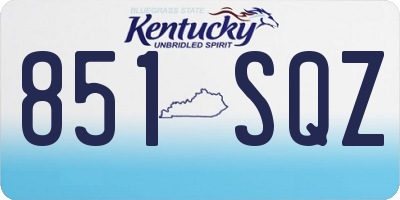 KY license plate 851SQZ