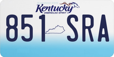 KY license plate 851SRA