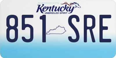 KY license plate 851SRE
