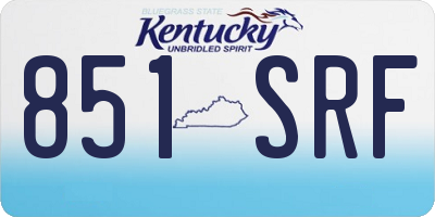 KY license plate 851SRF