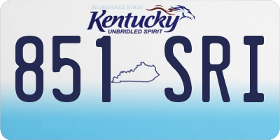 KY license plate 851SRI
