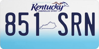 KY license plate 851SRN