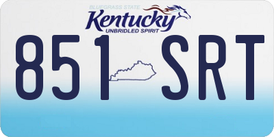 KY license plate 851SRT