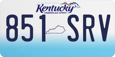 KY license plate 851SRV