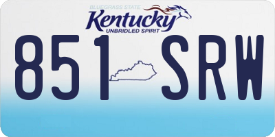 KY license plate 851SRW