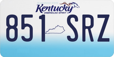 KY license plate 851SRZ