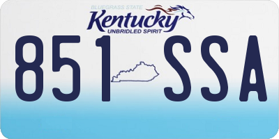 KY license plate 851SSA