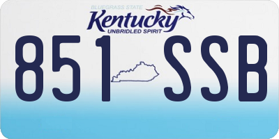 KY license plate 851SSB